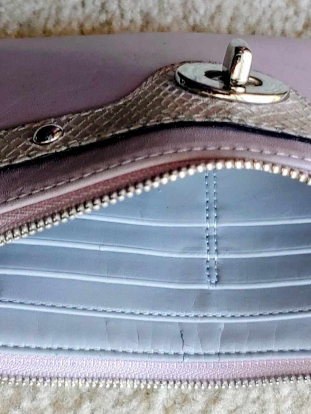 Pink Genuine Leather Wristlet Wallet - Picture 6 of 10
